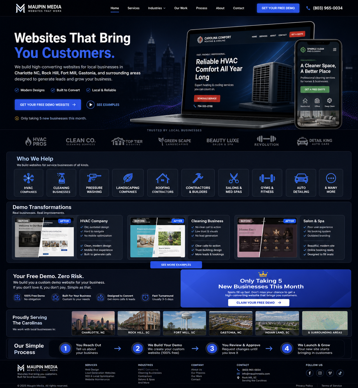 Premium website examples for service businesses